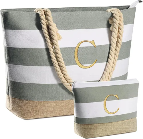 Vista 132 de YOOLIFE Bolsas de playa para mujer, bolsa de lona de viaje, bolsa impermeable para piscina, artículos esenciales de viaje, regalos para mujeres