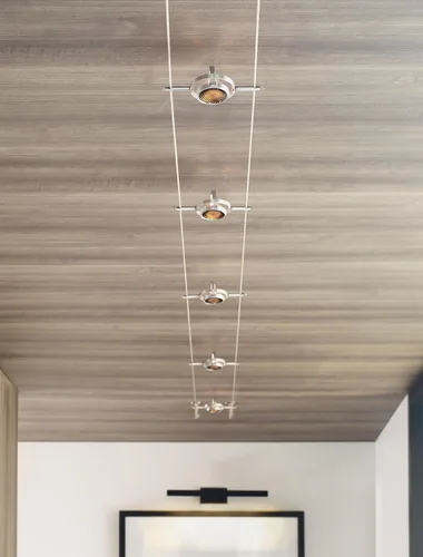 Vista 7 de Tiella 800CBL5PN-LED, Kits Electrónicos de Iluminación de Riel de Superficie de Bajo Voltaje con Acento, Compatible con LED, Níquel