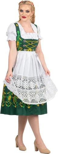 Vista 6 de 3-Pcs largo Alemán Dirndl Oktoberfest Bavarian Trachten Vestido de fiesta verde 38 8