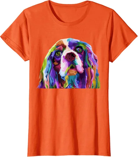 Vista 38 de Camiseta con diseño de Cocker Spaniel de arte pop para dueños de perros, Negro, S