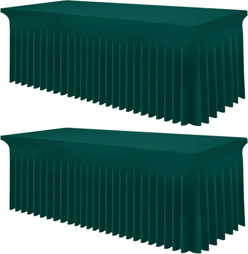 Vista 65 de Smiry Mantel de Spandex, Mantel Elástico Ajustable Extensible para Mesas Rectangulares de 6 Pies, Falda Cubierta de Mesa Impermeable y Lavable