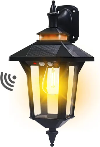 Vista 8 de Linterna de Pared Solar con 3 Modos, Luz de Pared Solar con Sensor de Movimiento Impermeable, Luces LED de Porche Delantero del Anochecer al
