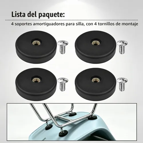 Vista 7 de Soporte de choque compatible con almohadillas de goma para silla Eames