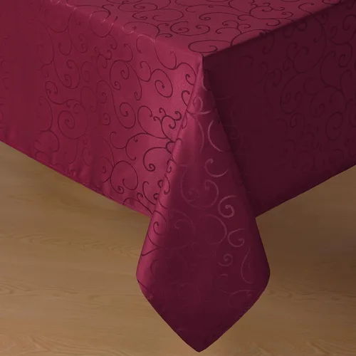 Vista 10 de Romanstile Mantel Rectangular de Jacquard, Impermeable Elegante con Patrón Floral Rizado de Damasco, Cubierta de Mesa Decorativa de Poliéster Beige