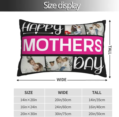 Vista 6 de Funda de almohada personalizada para el día de la madre, funda de almohada personalizada con collage de fotos, funda de almohada para el día