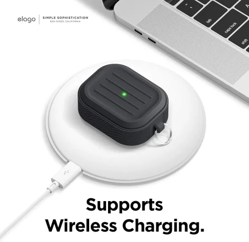 Vista 7 de Elago Armor - Funda para AirPods Pro Protección resistente contra caídas, resistente a los golpes, hecha de silicona duradera (negro)