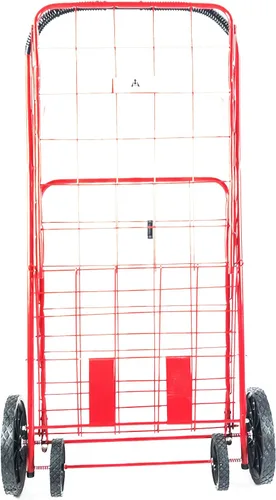 Vista 2 de Carrito de compras plegable, Acero, Rojo, L