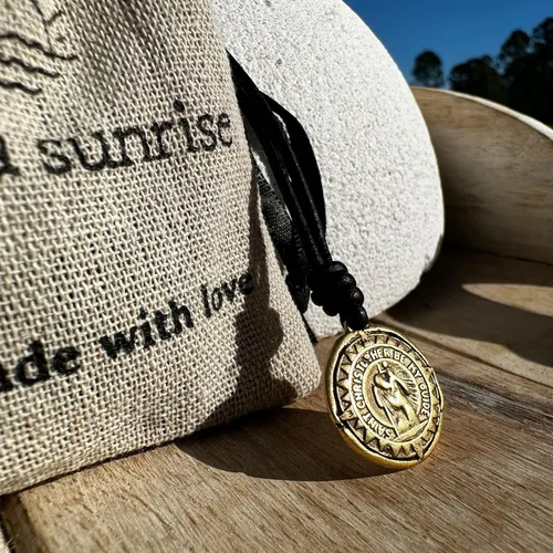Vista 4 de Gold St Christopher Necklace - Mens Saint Pendant Travelers, Gift Religious Jewelry, Protection Medal, Men Silver Medallion, Women Gift to Husband