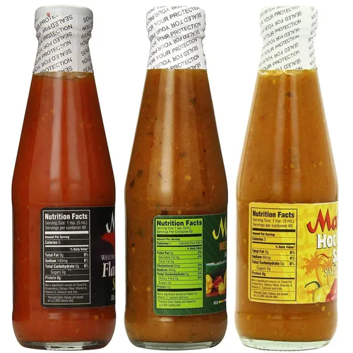 Vista 2 de Matouk's Flambeau - Salsa de pimiento picante y indio occidental, 10 onzas, paquete variado de 3