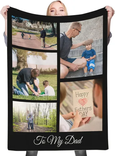 Vista 16 de Regalos de cumpleaños personalizados, manta personalizada con mis propias fotos para mujeres, hombres, mamá, papá