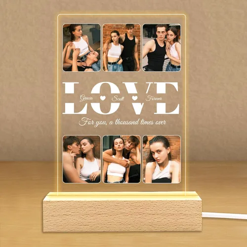 Vista 9 de Regalos de fotos personalizados para novio, novia, mujer, pareja, marcos de fotos personalizados, placa acrílica, luz nocturna para mejor amigo