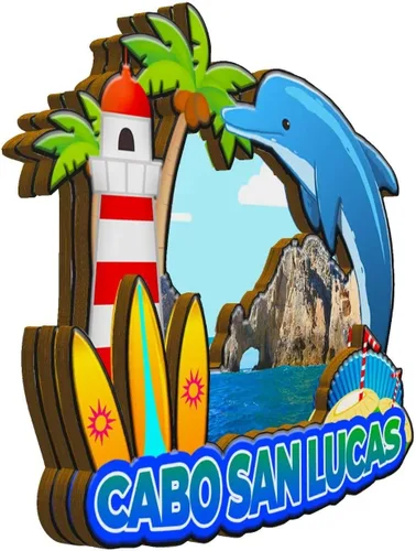Vista 2 de Cabo San Lucas - Imán de madera para nevera, diseño de México, monumentos en 3D, recuerdos coleccionables, decoración hecha a mano, 2002