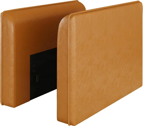 Vista 2 de LLappuil Sofá de piel sintética para sofá de apoyabrazos laterales para personalizar el sofá modular modular, impermeable, color marrón coñac