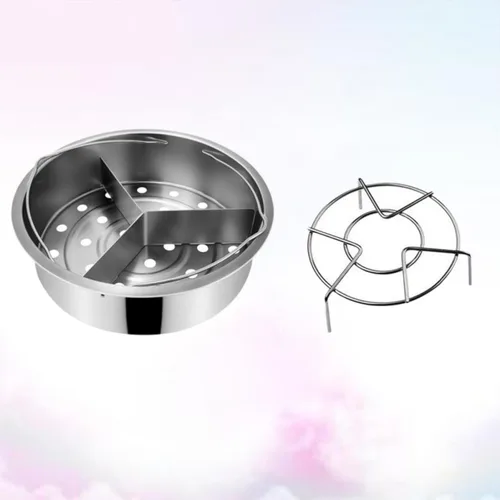 Vista 8 de Stainless Steel Steamer Basket Rack Set, 21cm 3 Piece