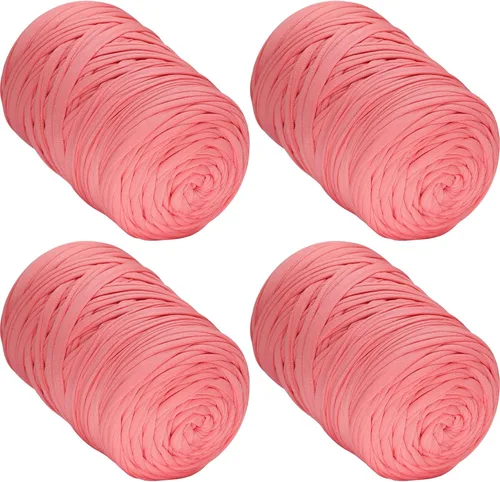 Vista 35 de 400g de hilo de tela elástica para tejer con ganchillo para DIY, 119 metros de hilo de espagueti grueso para tejer para proyectos de bolso, cesta