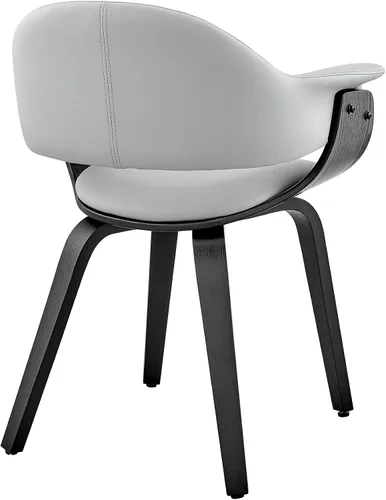 Vista 6 de Armen Living Adalyn - Silla de comedor de piel sintética y madera, gris/negro, 19 pulgadas de profundidad x 25 pulgadas de ancho x 30 pulgadas