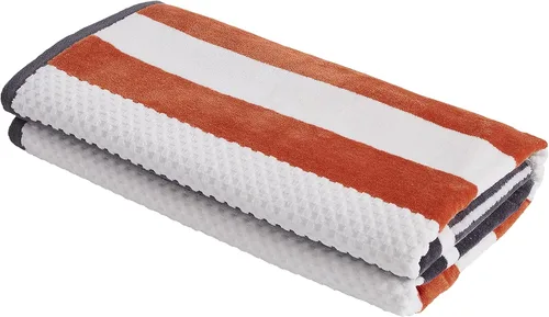 Vista 16 de Superior Toalla de playa de gran tamaño con textura de rayas, 100% algodón, suave, afelpada y altamente absorbente (juego de 2)