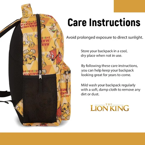 Vista 5 de Disney The Lion King - Mochila para niños, Hakuna Matata Adventure, Simba, Mufasa, cicatriz, timón y Pumbaa, mochila para niños, niñas, niños