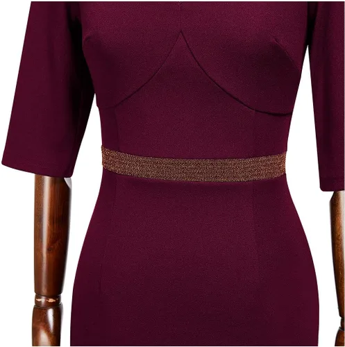 Vista 5 de AISIZE Vestido de cóctel de manga 34 vintage de los años 50 para mujer