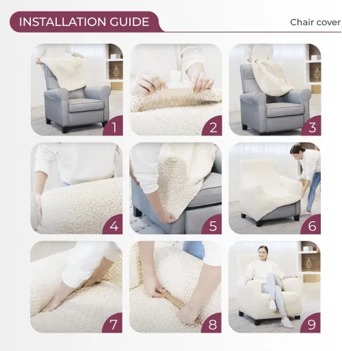 Vista 9 de PAULATO BY GA.I.CO. Funda para Silla - Funda para Sillón - Funda para Sillón - Funda de Tela Suave - Protector de Muebles Elegante de Ajuste Ceniza