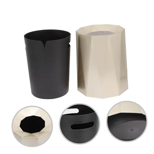 Vista 3 de Cabilock Bote de basura de diseño moderno para la oficina en casa, versátil, simple, elegante, para sala de estar, dormitorio, baño, cocina, compacto