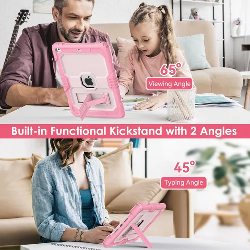 Vista 5 de Funda para iPad 9ª/ 8ª/ 7ª Generación 10.2 Pulgadas (2021/2020/2019), Funda Protectora Resistente a Golpes de Alta Resistencia para iPad 10.2