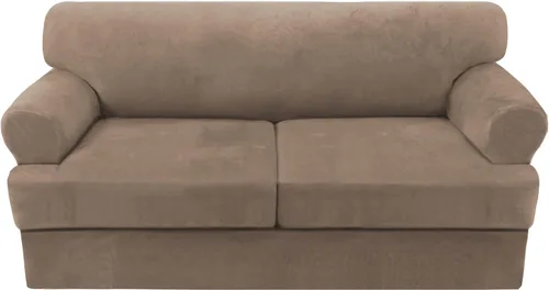 Vista 52 de H.VERSAILTEX Funda para sofá de 2 piezas, fundas para sillón con cojines en forma de T, funda para sofá de terciopelo grueso, protector de muebles