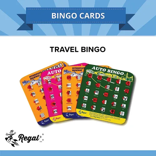Vista 2 de Regal Games Juego de bingo de carreteras interestatales para viaje, cartas de bingo para vacaciones familiares, viajes en automóvil y viajes por
