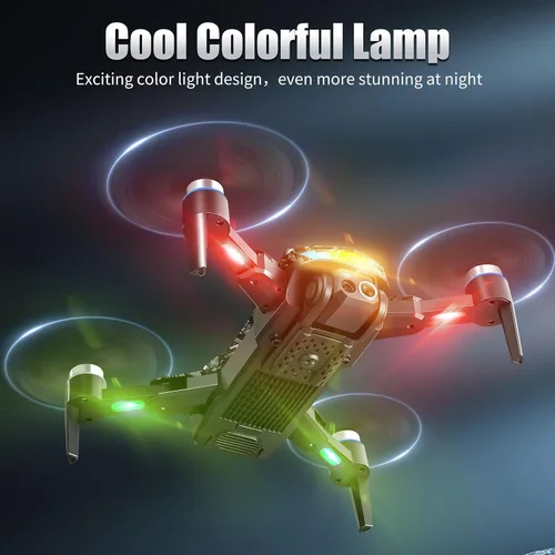 Vista 9 de Control remoto con pantalla Drone con cámara para adultos, 1080P RC Drone con luces intermitentes, FPV inteligente para evitar obstáculos