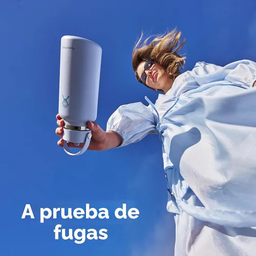 Vista 5 de Hydro Flask Botella de agua – Acero inoxidable aislado – Tapa flexible con popote de boca ancha, antiderrames, a prueba de fugas y recargable