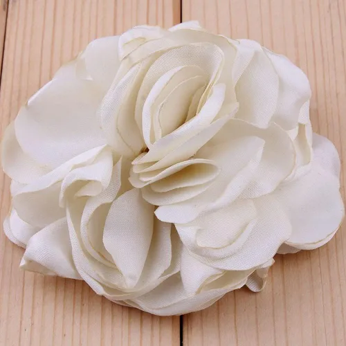 Vista 16 de Huralona 10 flores de cinta de satén para manualidades, lazo, boda, diciembre, vintage, flores de tela, rosas artificiales para tocado, apliques