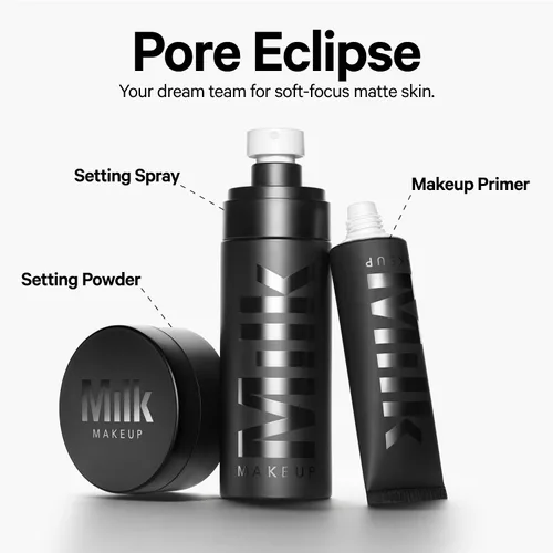 Vista 8 de Milk Makeup Pore Eclipse Matte Translucent Setting Powder – Controls Shine, Blurs Pores + Sets Makeup Up to 16 Hours – Weightless, Talc-Free Formula