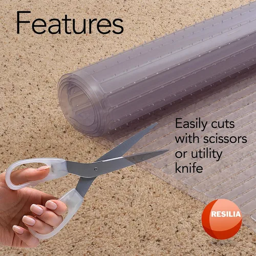 Vista 7 de RESILIA Deep-Pile Carpet Runner - Protector de alfombras y tapetes de vinilo plástico, protectores de piso de vinilo transparente e impermeable, 27