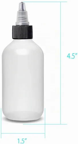 Vista 2 de ljdeals Botellas de plástico de 2 onzas con tapas giratorias, recipientes recargables para champú, color de cabello, lociones, condimentos