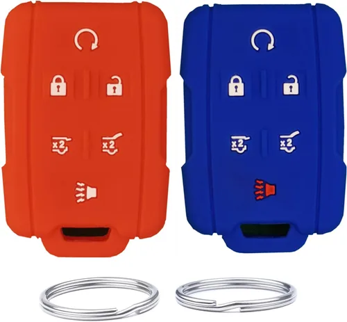 Vista 7 de Funda de silicona para llavero con control remoto para GMC Chevrolet 2 Negro con rojo