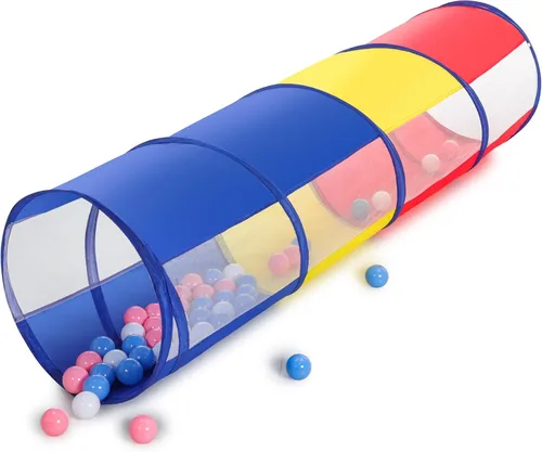 Vista 8 de Hoohtoot Los niños gatean a través del túnel de juego, túnel de juego desplegable para bebés para niños, tienda de campaña de juguete para niñas