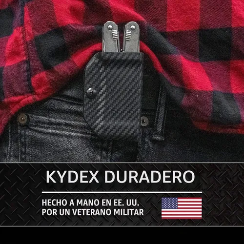 Vista 2 de Clip & Carry Kydex - Funda multiherramienta para Victorinox Spirit, fabricada en Estados Unidos, funda para múltiples herramientas, fibra de Negro