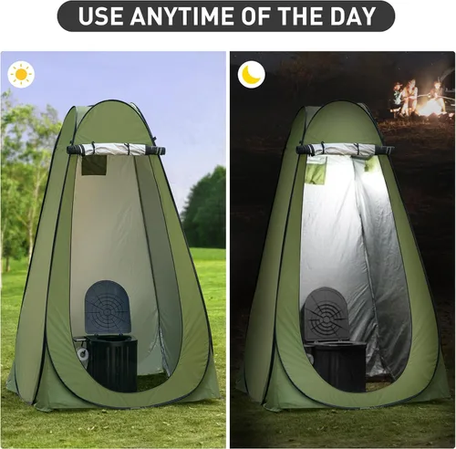 Vista 6 de Portable Camping Toilet with Pop-Up Privacy Tent, 12-inch Toilet Seat, Outdoor Portable Folding Toilet Potty for Adults Load Capacity of 400 Lbs