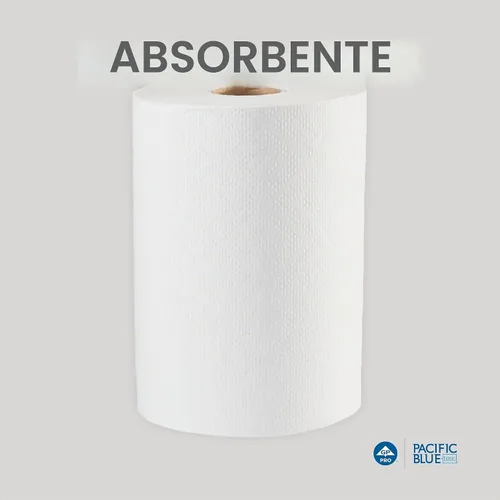 Vista 5 de Rollos de papel toalla Georgia-Pacific Blue Basic de PRO, color blanco, 28706, 350 pies por rollo, 12 rollos por caja