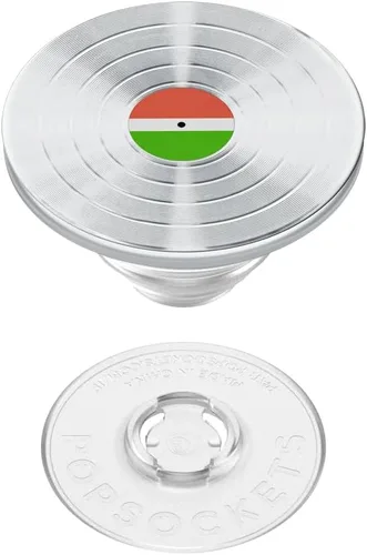 Vista 4 de PopSockets Agarre para teléfono con soporte expandible, agarre adhesivo - Plata