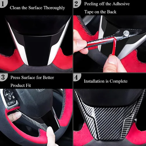Vista 8 de Cubierta de Botón de Arranque y Parada de Coche de Una Pieza Estilo Fibra de Carbono Accesorios de Interior de Coche Compatible con Hyundai Elantra