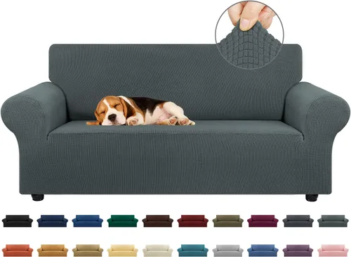 Vista 43 de KEKUOU Funda elástica para sofá biplaza, funda de sofá para sofá de 2 cojines (55-78 pulgadas), protector de muebles con parte inferior elástica