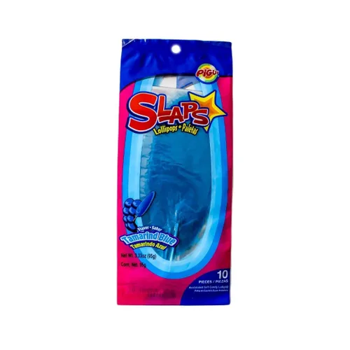Vista 18 de Dulces Pigui - Paletas cachetada sabor tamarindo azul, dulce mexicano (10 paletas)