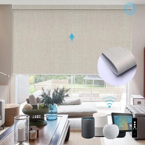 Vista 16 de SmartWings Persianas Motorizadas con Sombras para Ventana Control Remoto Funciona con Thread Apple Homekit Z-Wave Alexa 100% Blackout de Doble Cara
