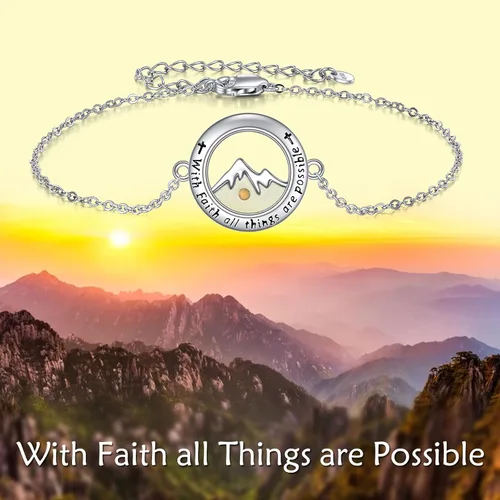 Vista 5 de Pulsera ajustable inspiradora de plata de ley grabada, regalo de graduación para ella, pulseras para mujer, Plata Esterlina, Sin información.
