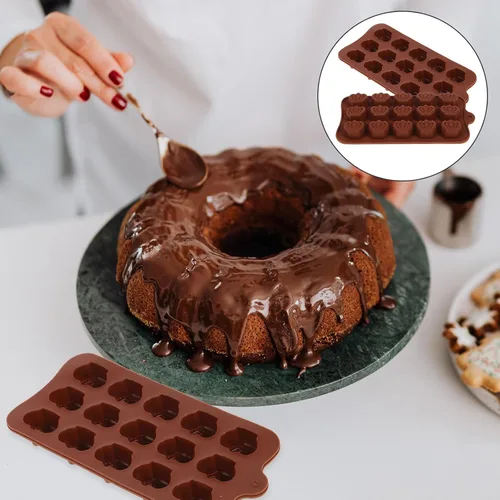 Vista 2 de Cabilock 2 moldes de silicona para dulces, moldes de chocolate, moldes de corona, moldes de gomitas, molde de silicona para hornear, bandeja