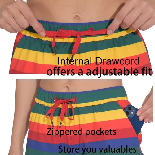 Vista 5 de Pantalones cortos para mujer, pantalones cortos para verano, casuales, atléticos, correr, senderismo, entrenamiento, gimnasio, pantalones cortos