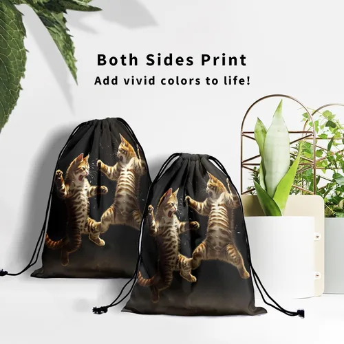 Vista 224 de Bolsa de agarre de gimnasia de piel de animal, bolsa de gimnasia con cordón ajustable, bolsa de cuerda para fauna silvestre, Mariposas Galaxy