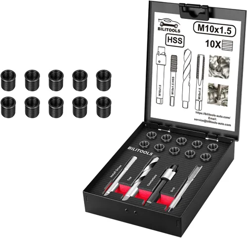 Vista 15 de BILITOOLS Kit de reparación de rosca M6 x 1.0 con inserto de buje sólido