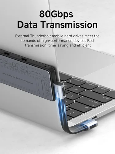 Vista 2 de Hagibis Cable USB4 de 90 grados de 0.33 pies, transferencia de datos de 80 Gbps, pantalla de video de 8 K a 60 Hz, cable USB-C de carga rápida